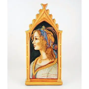 Italian wall hanging Young Lady handmade by Francesca Niccacci in Deruta