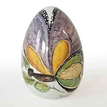 Italian ceramic egg handmade by Francesca Niccacci in Deruta, Italy - large