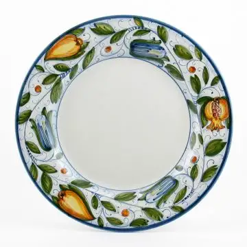 Italian dinner plate from the Venezia collection handmade by Ceramiche Rampini in Gubbio, Italy