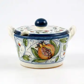 Italian cheese jar from the Venezia collection handmade by Ceramiche Rampini in Gubbio, Italy