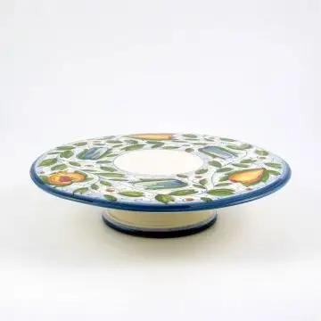 Italian cake & cheese stand from the Venezia collection handmade by Ceramiche Rampini in Gubbio, Italy