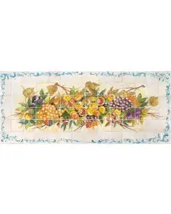 Deruta large tile panel featuring fruit handmade by Antica Deruta - Italy