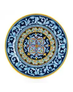 Italian round platter from the Geometrico 6D Collection handmade by D&G Design - Deruta, Rapallo, Amalfi