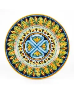 Italian round platter from the Geometrico 9D Collection handmade by D&G Design - Deruta, Rapallo, Amalfi