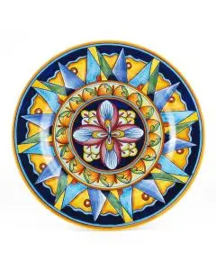 Italian round platter from the Geometrico 10D Collection handmade by D&G Design - Deruta, Rapallo, Amalfi
