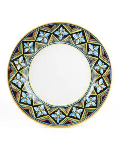 Italian round platter from the Geometrico 12D Collection handmade by D&G Design - Deruta, Rapallo, Amalfi