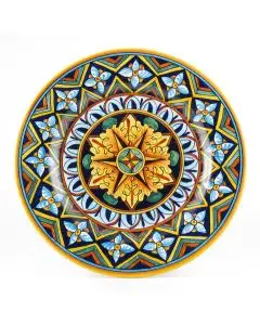 Italian round platter from the Geometrico 12D Collection handmade by D&G Design - Deruta, Rapallo, Amalfi