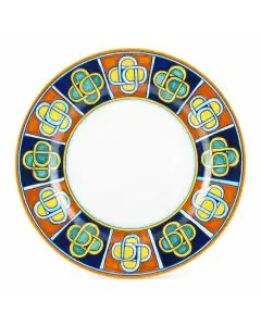 Italian round platter from the Geometrico 17D Collection handmade by D&G Design - Deruta, Rapallo, Amalfi