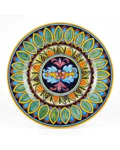 Italian round platter from the Geometrico 22D Collection handmade by D&G Design - Deruta, Rapallo, Amalfi