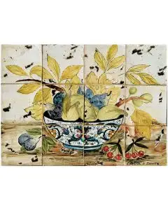 Deruta Fruit tile panel handmade by Antica Deruta - Italy