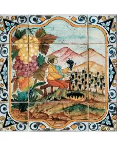 Deruta Autumn tile panel from the Four Seasons collection handmade by Antica Deruta - Italy