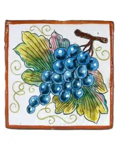 Hand-painted Deruta tile AD02 Natura Collection by Antica Deruta, Italy. The tile is entirely handcrafted.