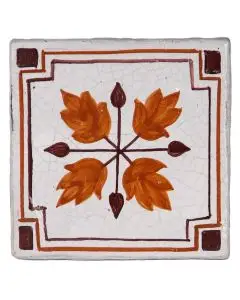 Hand-painted Deruta tile AD01A Classica collection by Antica Deruta, Italy. The tile is entirely handcrafted.