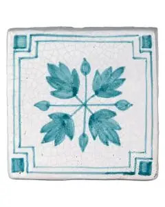 Hand-painted Deruta tile AD01V Classica collection by Antica Deruta, Italy. The tile is entirely handcrafted.