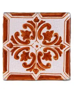 Hand-painted Deruta tile AD02A Classica collection by Antica Deruta, Italy. The tile is entirely handcrafted.