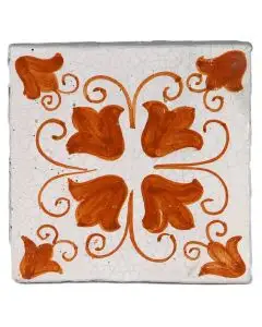 Hand-painted Deruta tile AD04A Classica collection by Antica Deruta, Italy. The tile is entirely handcrafted.