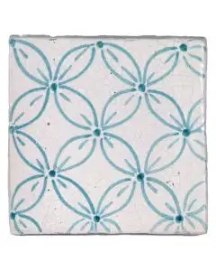 Hand-painted Deruta tile AD05V Classica collection by Antica Deruta, Italy. The tile is entirely handcrafted.