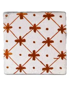 Hand-painted Deruta tile AD07A Classica collection by Antica Deruta, Italy. The tile is entirely handcrafted.