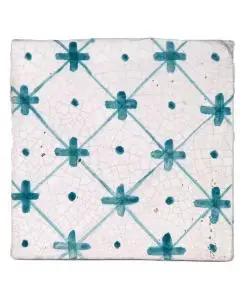 Hand-painted Deruta tile AD07V Classica collection by Antica Deruta, Italy. The tile is entirely handcrafted.