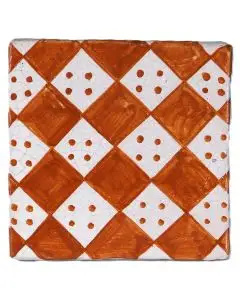 Hand-painted Deruta tile AD08A Classica collection by Antica Deruta, Italy. The tile is entirely handcrafted.