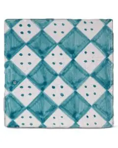Hand-painted Deruta tile AD08V Classica collection by Antica Deruta, Italy. The tile is entirely handcrafted.