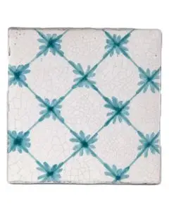 Hand-painted Deruta tile AD09V Classica collection by Antica Deruta, Italy. The tile is entirely handcrafted.
