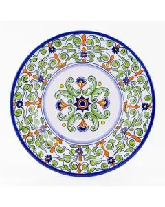 Deruta dinner plate from the Amelia collection, handmade by Antica Deruta - Italy