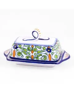 Deruta butter dish from the Amelia collection, handmade by Antica Deruta - Italy