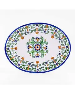 Deruta oval platter from the Amelia collection, handmade by Antica Deruta - Italy