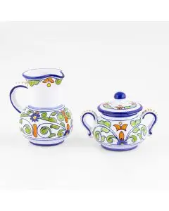 Deruta creamer & sugar set from the Amelia collection, handmade by Antica Deruta - Italy