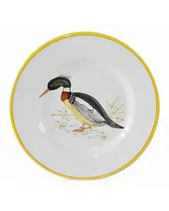 Italian dinner plate Anatra from the Joy Collection handmade by Francesca Niccacci in Deruta