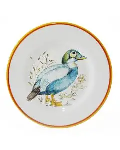Italian salad & dessert plate Anatra from the Joy Collection handmade by Francesca Niccacci in Deruta