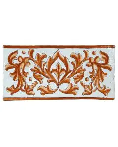 Hand-painted Deruta tile AP by Antica Deruta, Italy. The tile is entirely handcrafted.