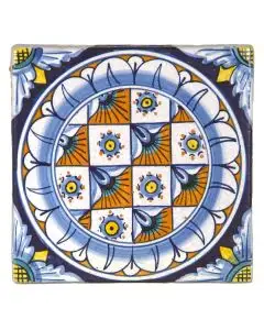 Hand-painted Deruta tile AD22T Tradizione by Antica Deruta