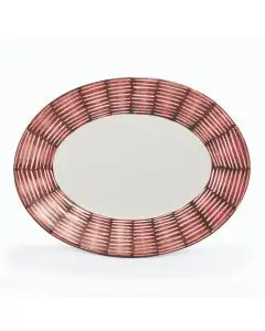 Celebration Italian oval platter handmade by Fima in Deruta