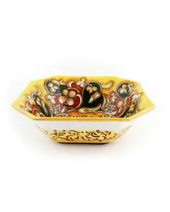 Italian octagonal serving bowl Barocco from the Ottagonali Collection handmade by Francesca Niccacci in Deruta