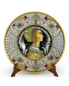 Italian wall plate Raffaellesco handmade by Alvaro Binaglia in Deruta Italy - main image