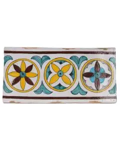 Hand-painted Deruta tile bs by Antica Deruta, Italy. The tile is entirely handcrafted.