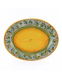 Cecilia Azzurro Italian oval platter handmade by Ceramiche Andrilia in Deruta