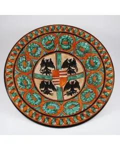 Italian centerpiece bowl handmade in Mantua using the traditional sgraffito method