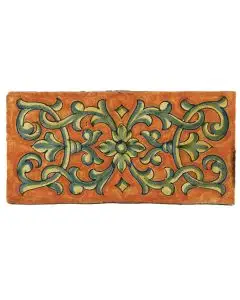 Hand-painted Deruta tile PPT by Antica Deruta, Italy. The tile is entirely handcrafted.