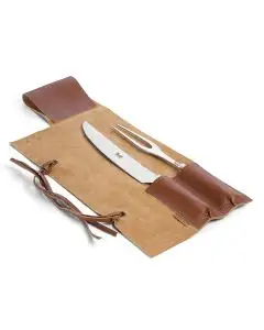 Carving Set with White Handles