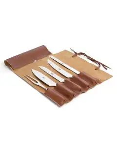 Set of 5 Kitchen Knives with Black Handle