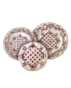 3-piece place setting Classico Rosa: dinner plate, pasta plate, salad & dessert plate
