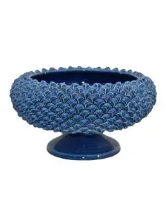 Blue Pine Cone Footed Bowl