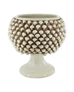 Antique Ivory Pine Cone Footed Bowl