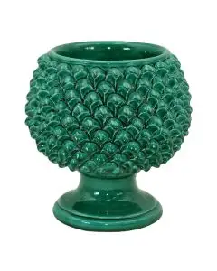 Green Pine Cone Footed Bowl