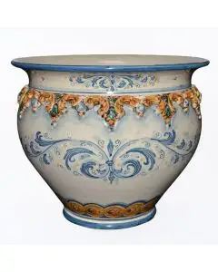 Sicilian planter by Ceramiche Sofia handcrafted in Caltagirone - Italy