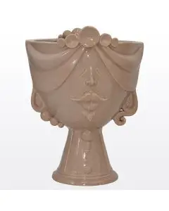 Tortora Sicilian Moorish head featuring a male character from the Zahira collection handcrafted in Caltagirone, Italy.
