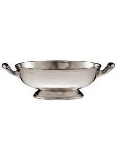 Handcrafted Italian pewter oval bowl Andrea Doria by Cosi Tabellini in Brescia
